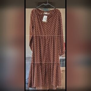 🔥🔥 2 For $5 Clearance Kori Brown Polka Dot Dress🔥🔥